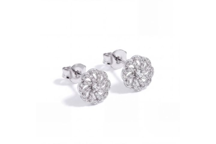 Puces d'oreilles Tsubaki argent
